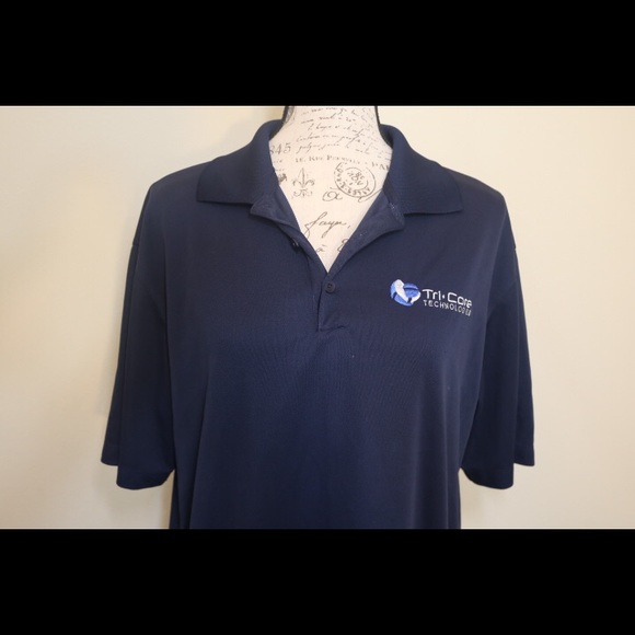 Nike Golf Dri-Fit Tri Core Collar button Top navy - Picture 3 of 6